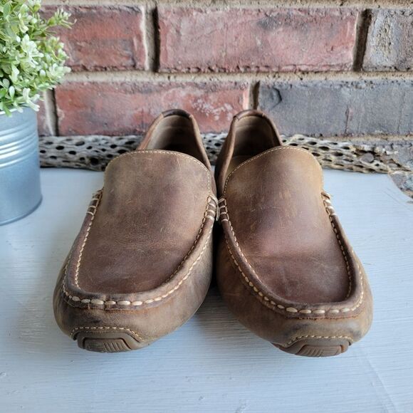 Cole Haan Somerset Men's Shoes Brown Leather Moc Toe Venetian Slip On Loafers - Picture 4 of 15